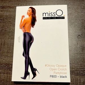 Miss O Glossy Opaque Crotchless tights